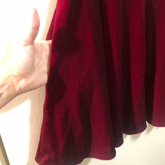 Hot Topic Red Burgundy Velvet Skirt - Picture 3 of 5